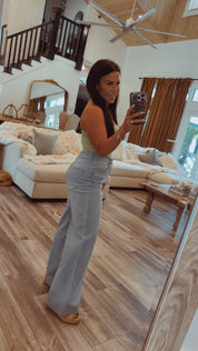 High Rise Light Wash Wide Leg Jeans Stitch&CO