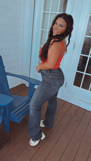 Sassy Red Lace Body Shaping Bodysuit