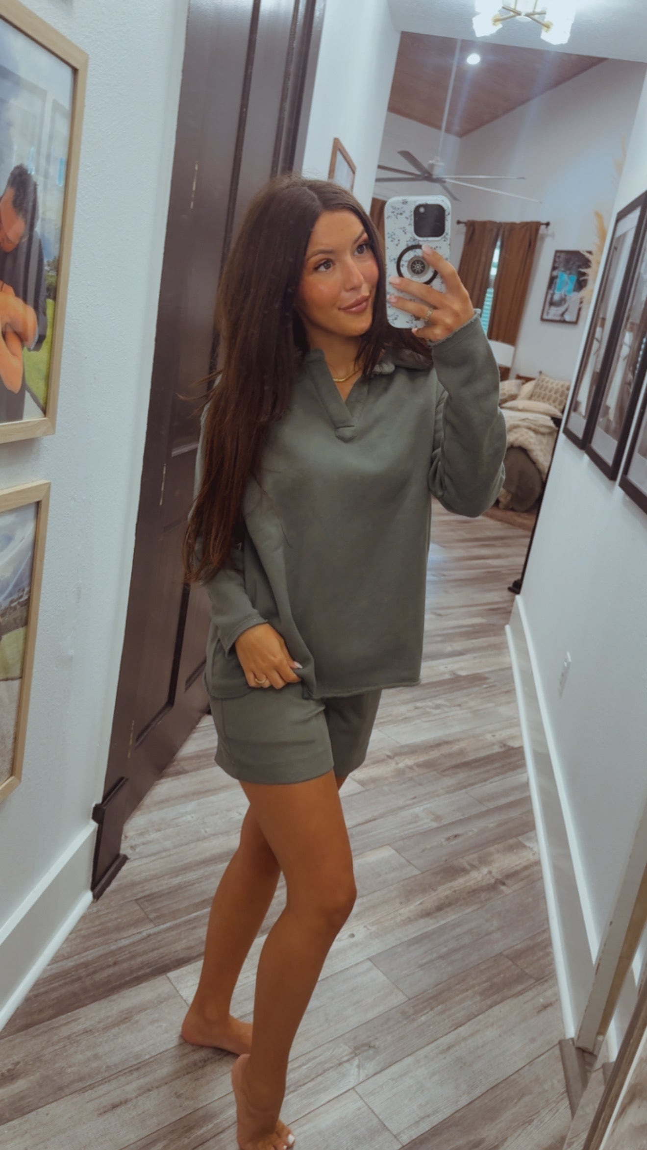 Every Greeen Comfy Vneck Long Sleeve Top