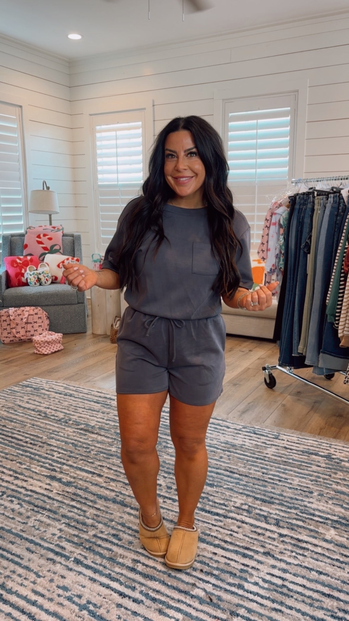 Ultra Soft Modal Romper Graphite