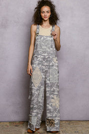 POL Almond Camo Premium Denim Overalls