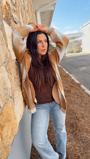 Espresso Butter Soft Square Neck Long Sleeve Top