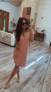 Heaven Soft Pink 1/4 Zip Dress