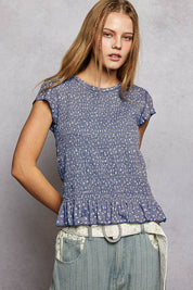 POL Ruffle Floral Elevated Everyday Top