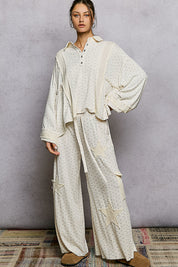 Pol Cream Wide Leg Ultra Soft Patch Pants  30a