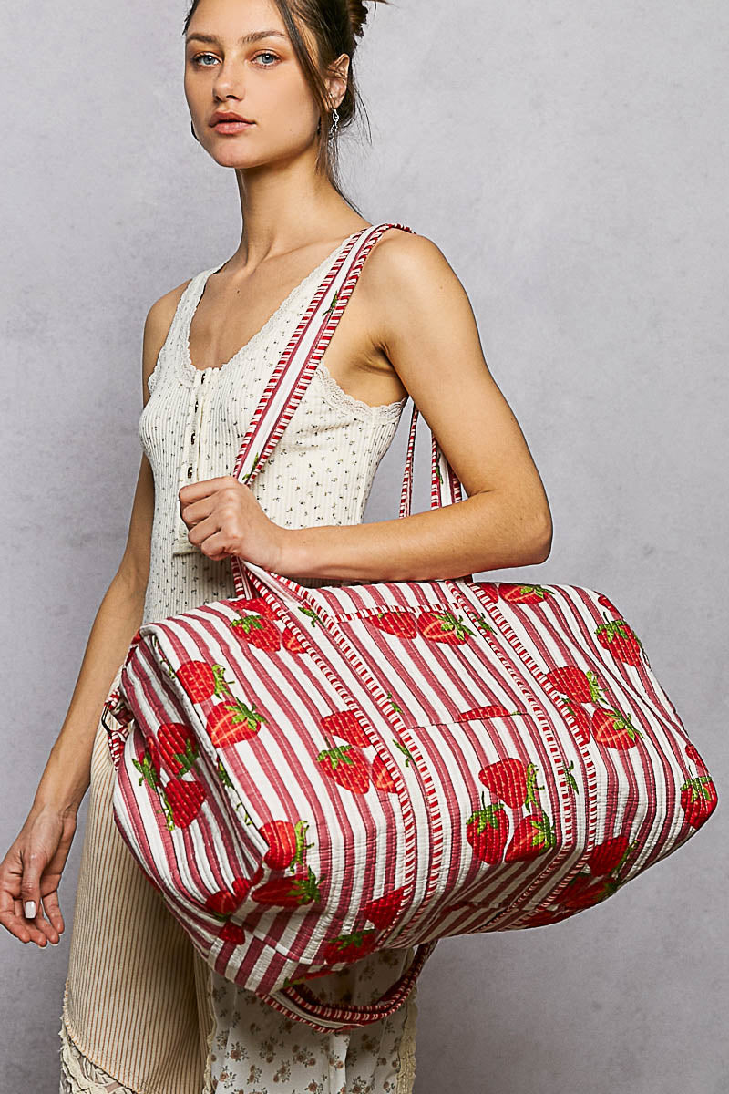 POL Red Multi Stripe Tote