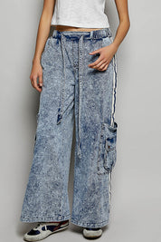 POL Denim Dual Cargo Terry Pants