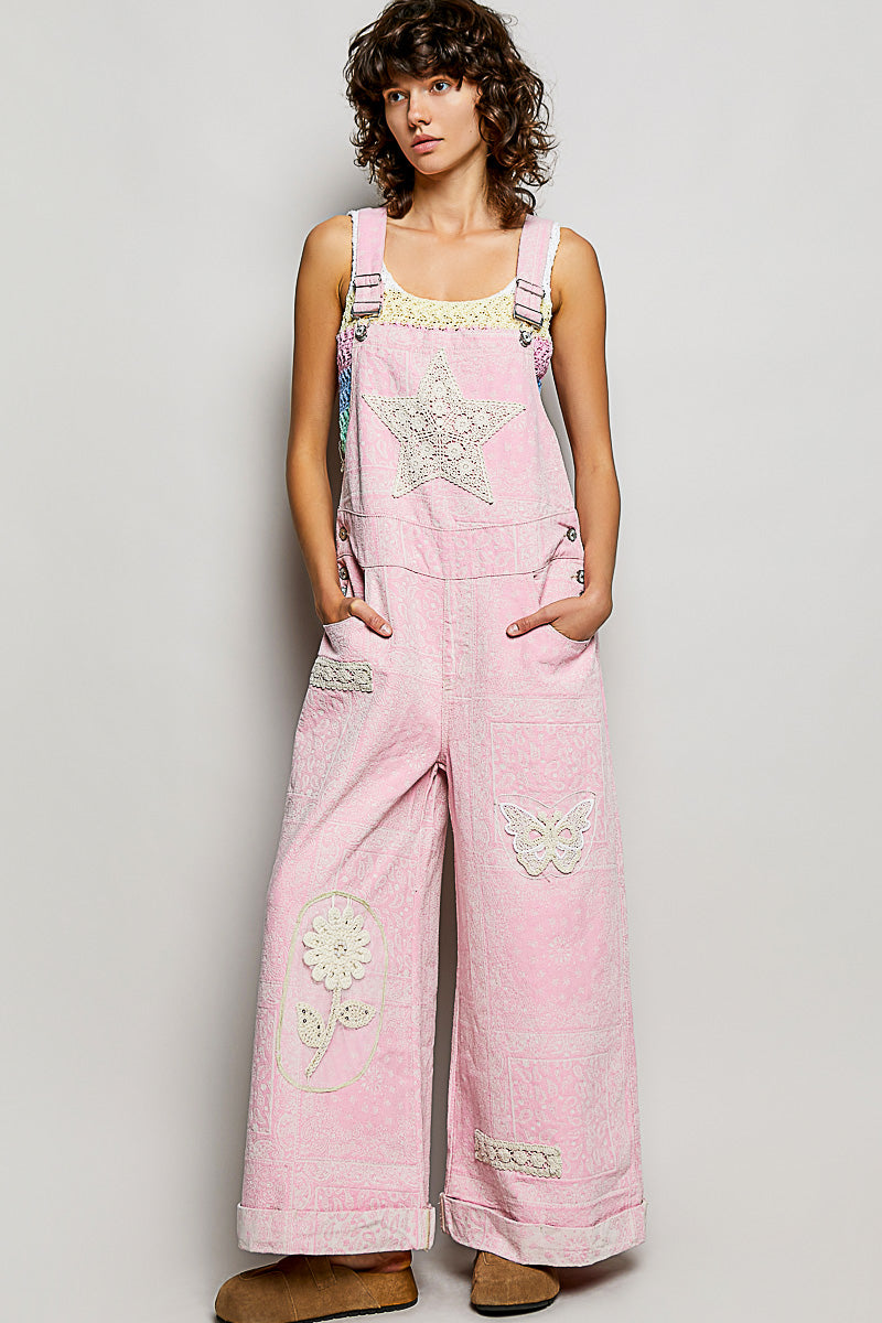POL Pink Paisley Overalls