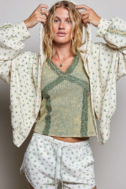 POL Cream And Floral Hoodie