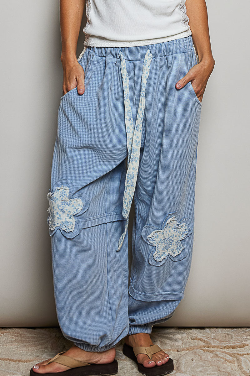 POL Luxe Powder Blue Wide Leg Joggers