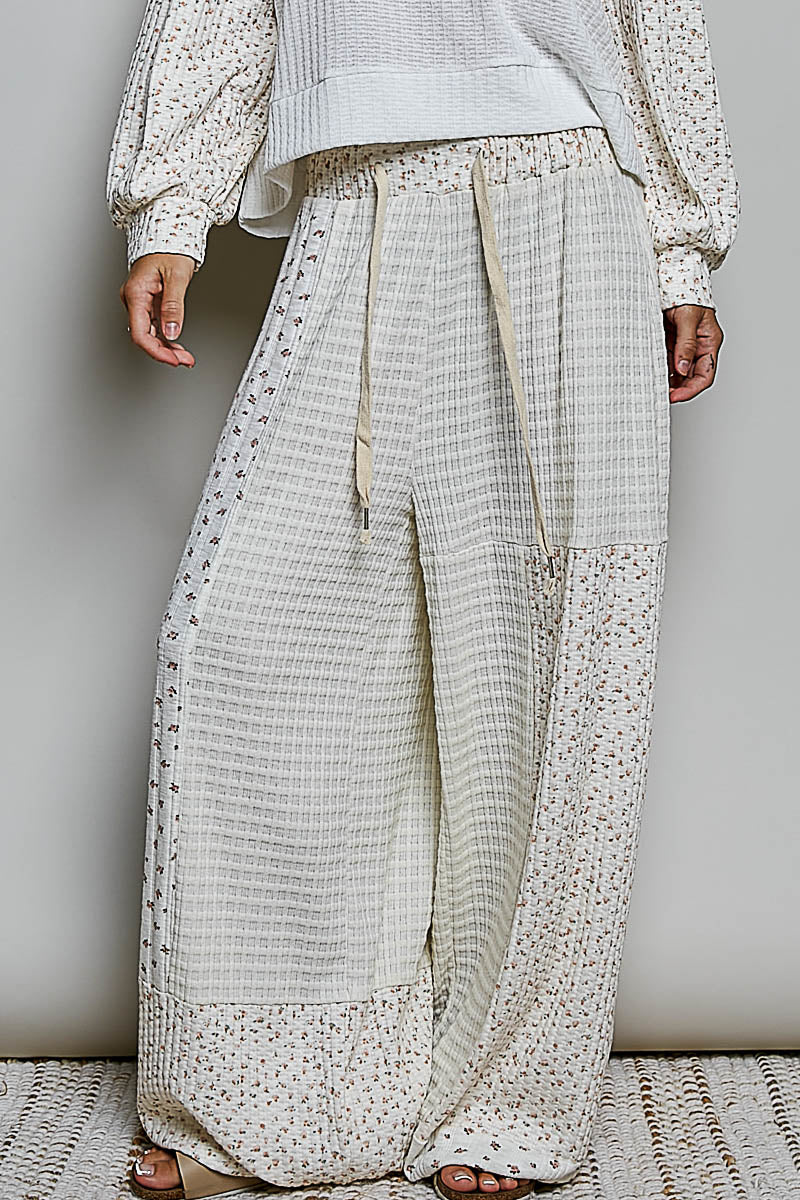 POL Loose Fit Natural and Floral Joggers