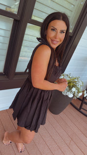 Black  Corset Back Mini Tank Dress