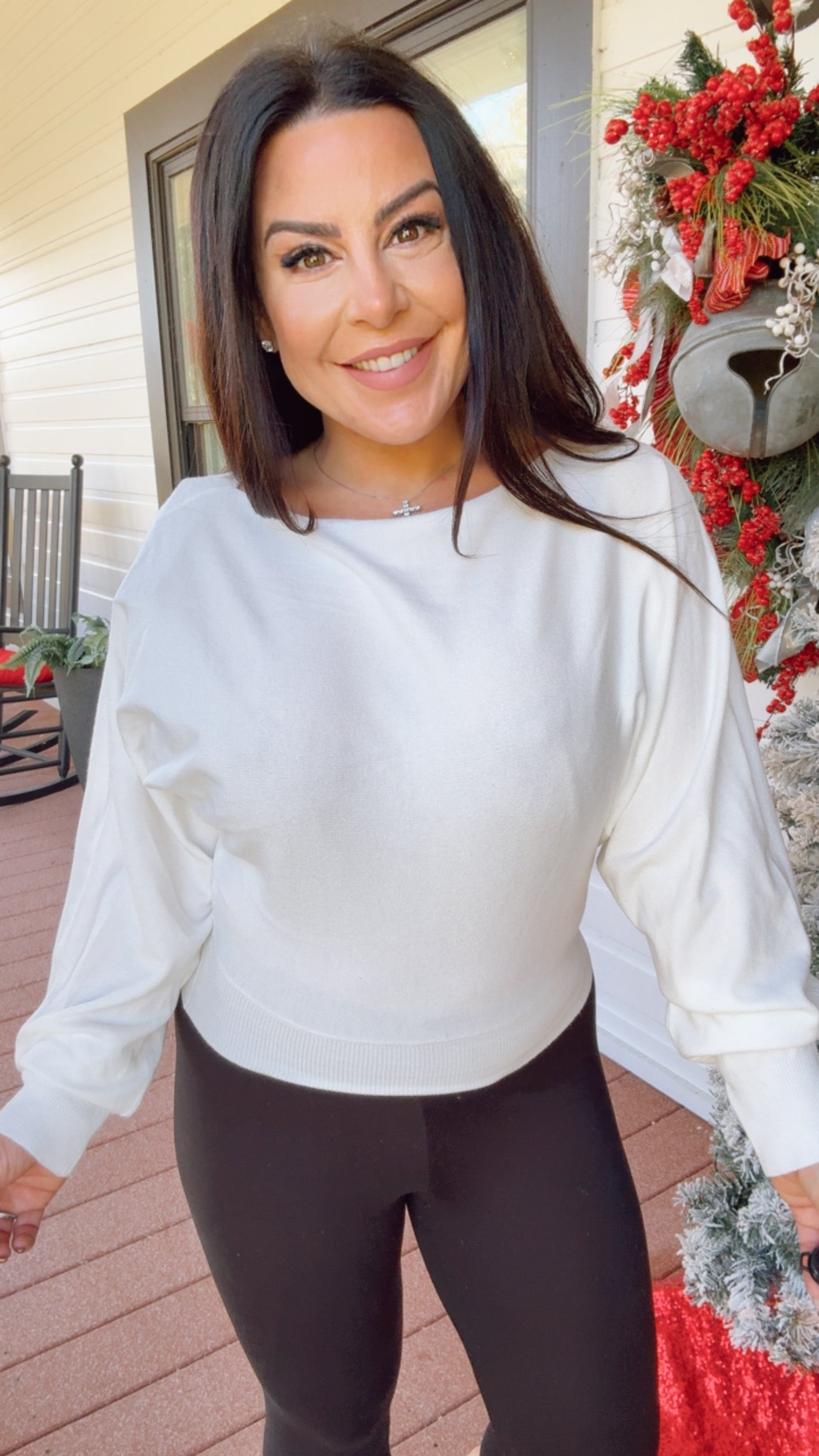 White Ultra Soft Boat Neck Top