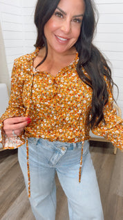 Ultra Soft Long Sleeve Fall Floral Button Up Top