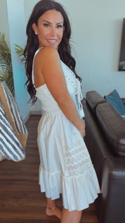 POL Ivory Embroidered Dress