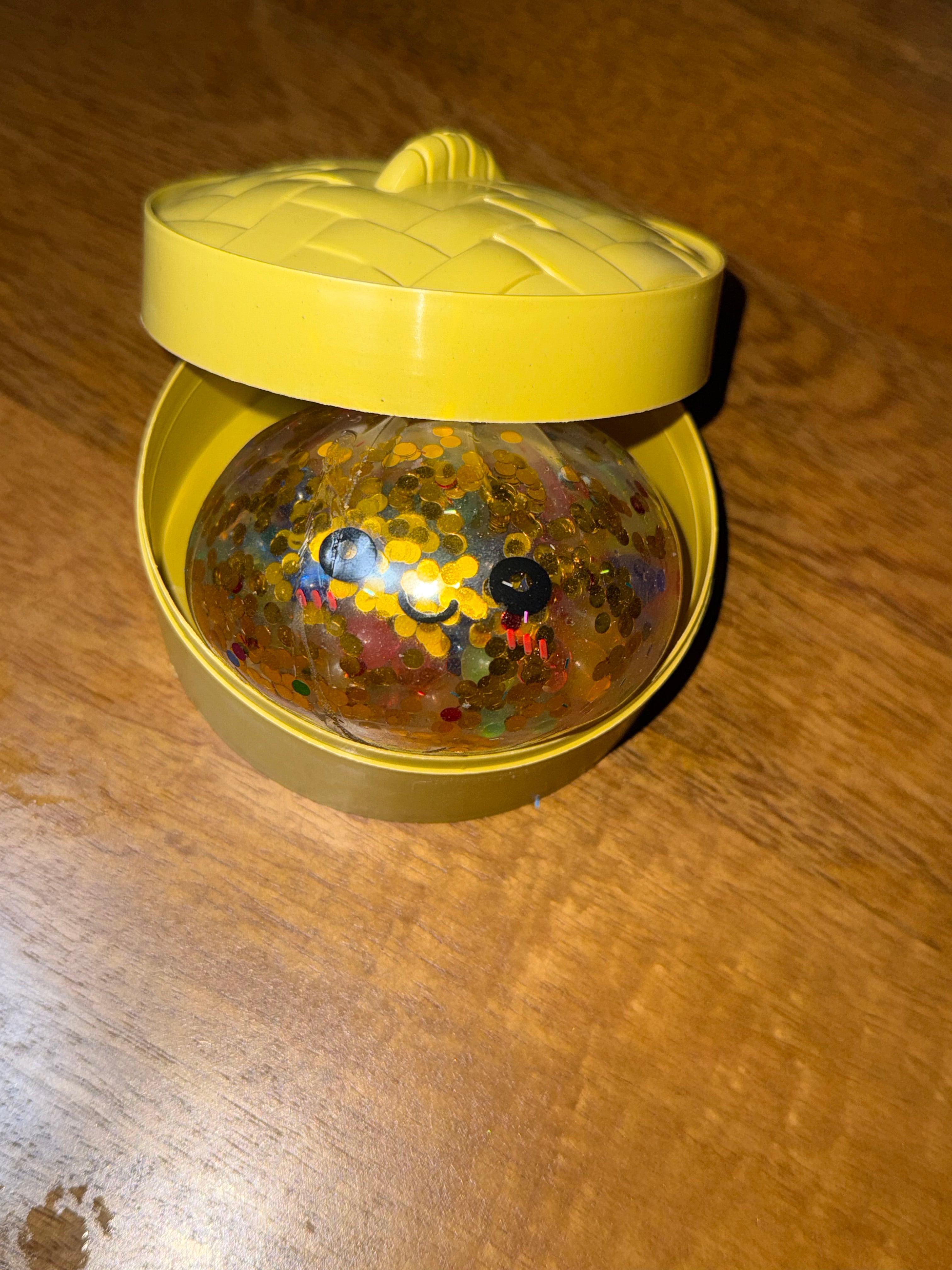 Yellow Glitter W Multicolor Orbee Dumpling Squishy