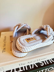 Mia Light Blue Braided Chunky Sandals