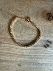 Gold And Sparkle Studded Anklet