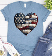 Patch Work American heart Graphic Tee