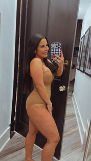 Carmel Brown Push UP Half Cup Bodyshaping Suit