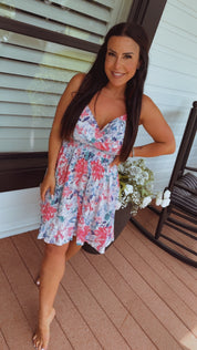 Soft Pink and Blue Tank Dress