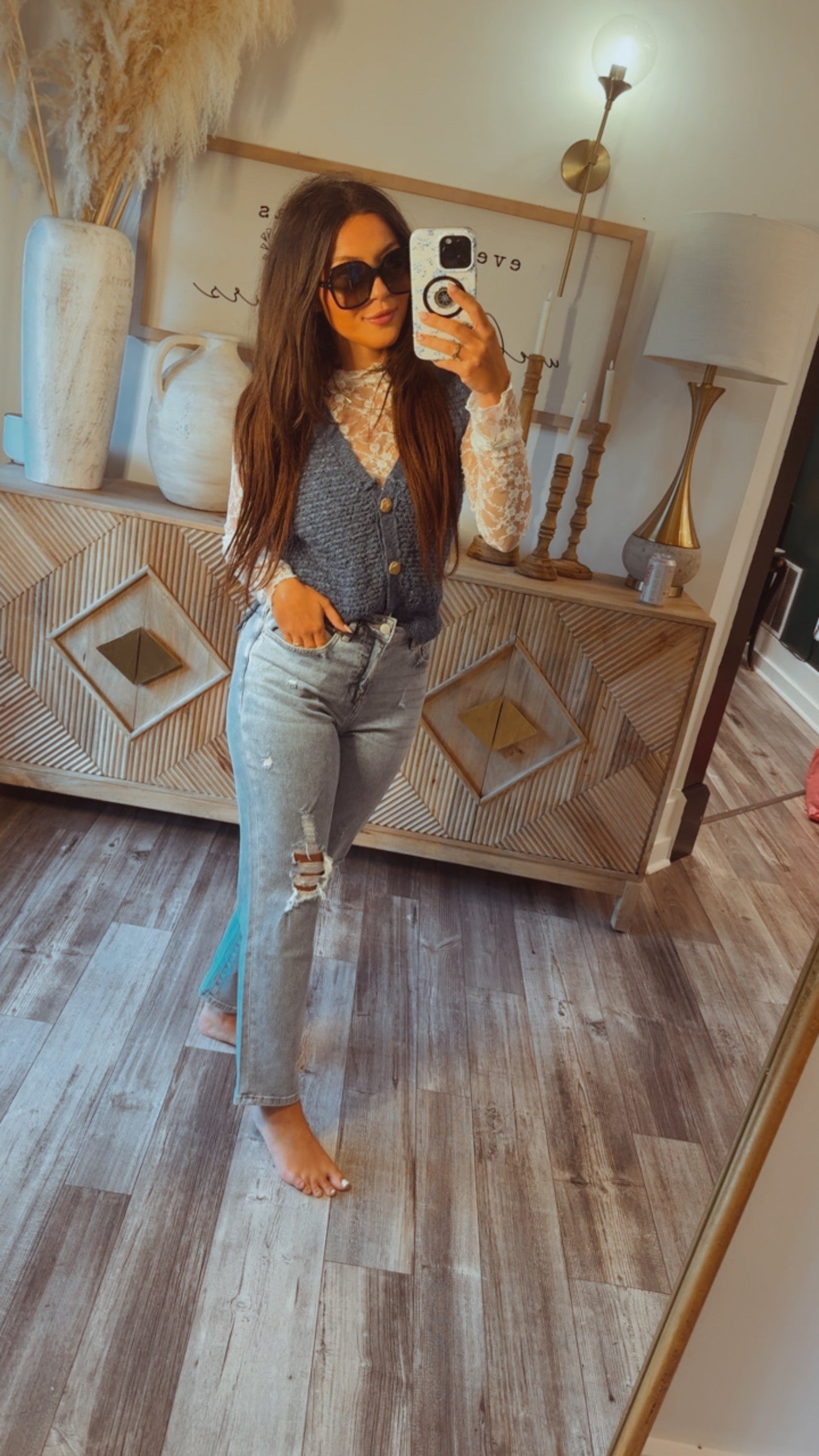 Ivory Lace Floral Top