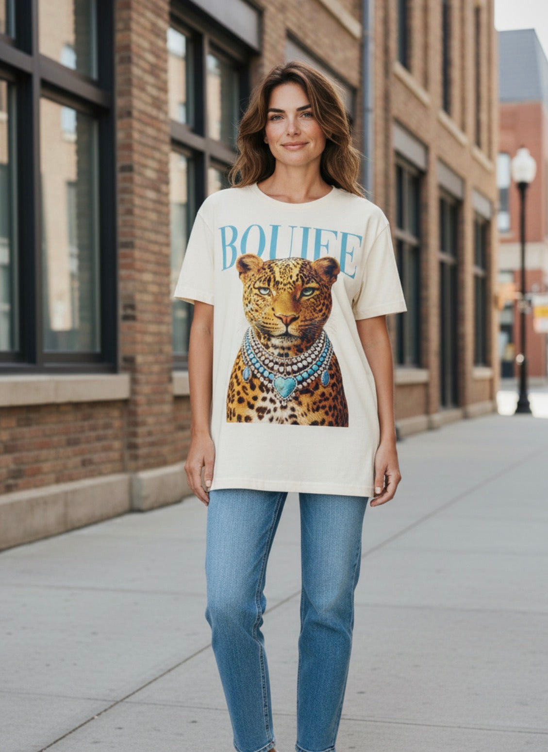 Boujee Leopard Sparkle Graphic Top