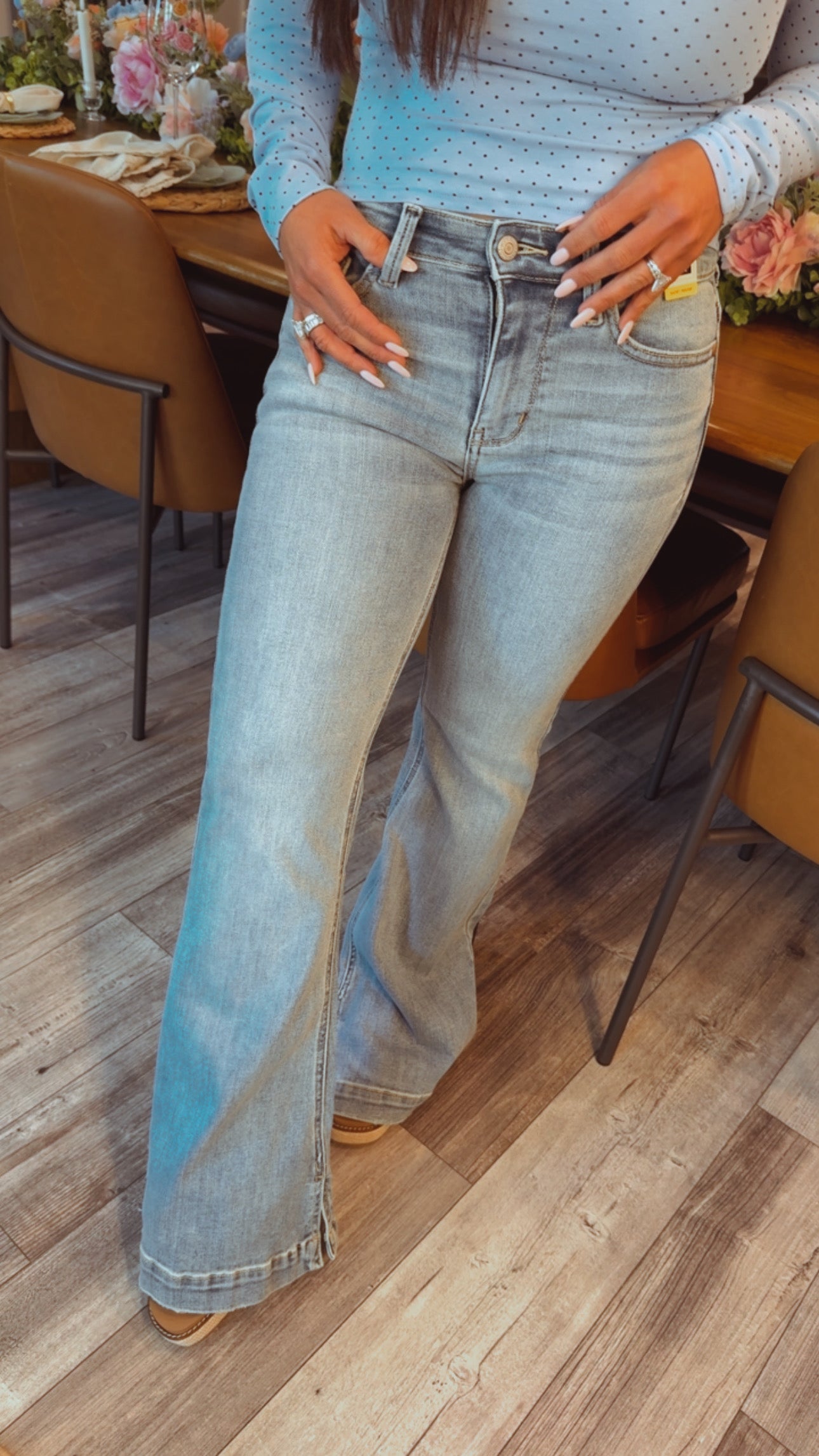 Judy Blue High Rise Light Wash Flare Jeans