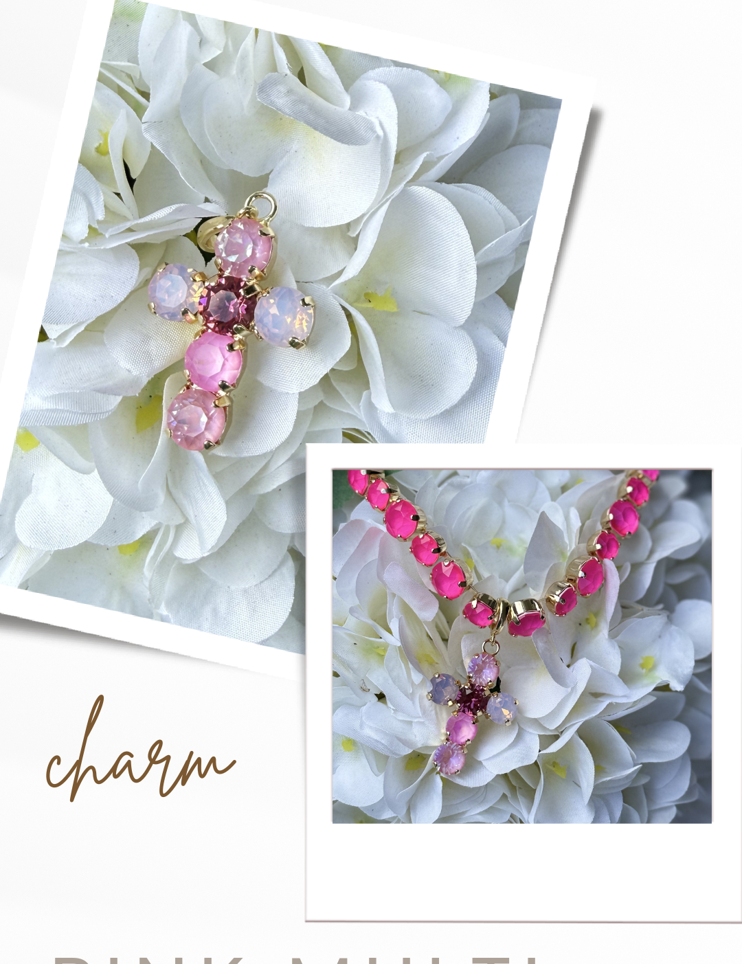 Diva Crystal Mini Cross Charm