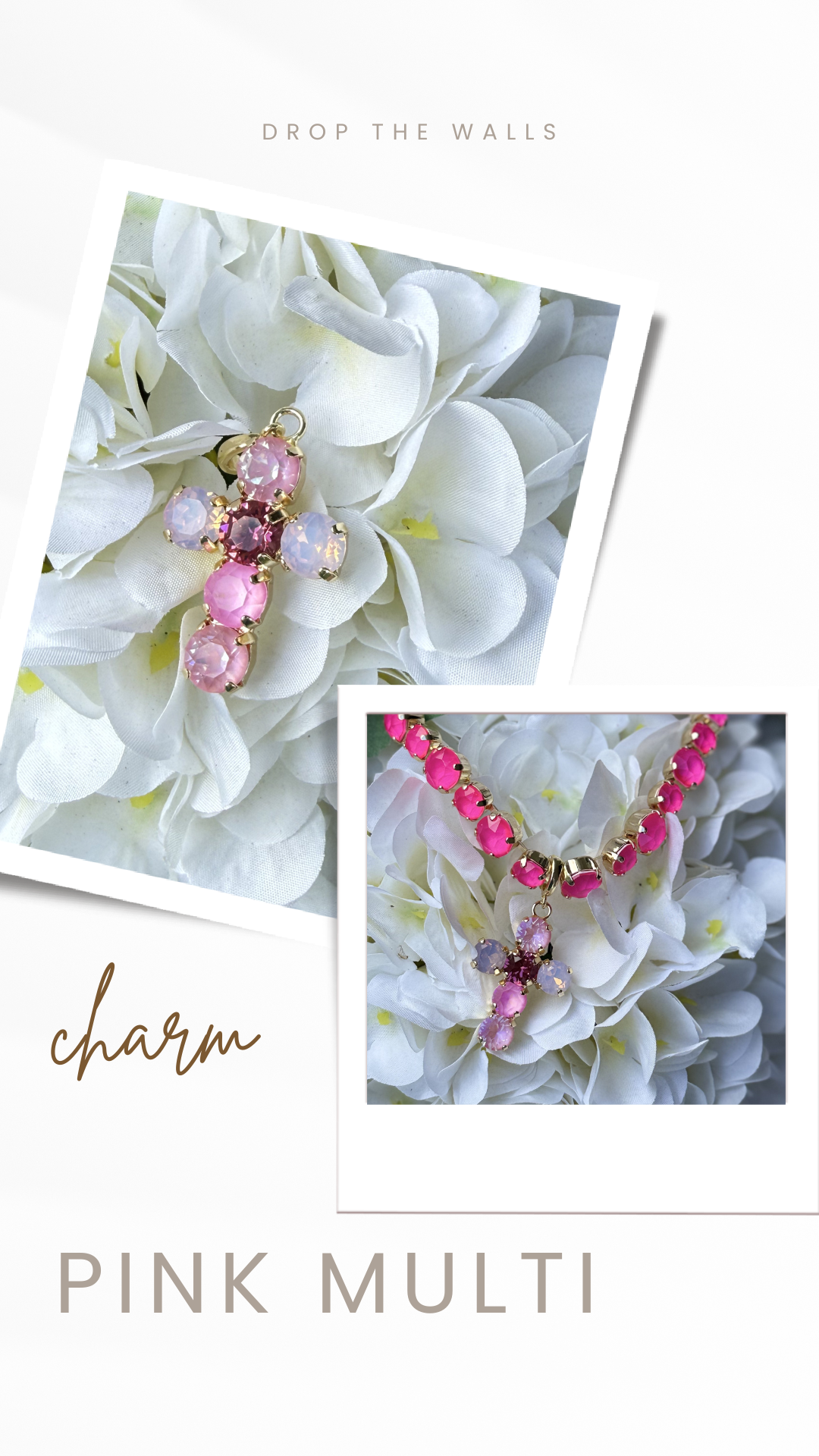 Diva Crystal Mini Cross Charm