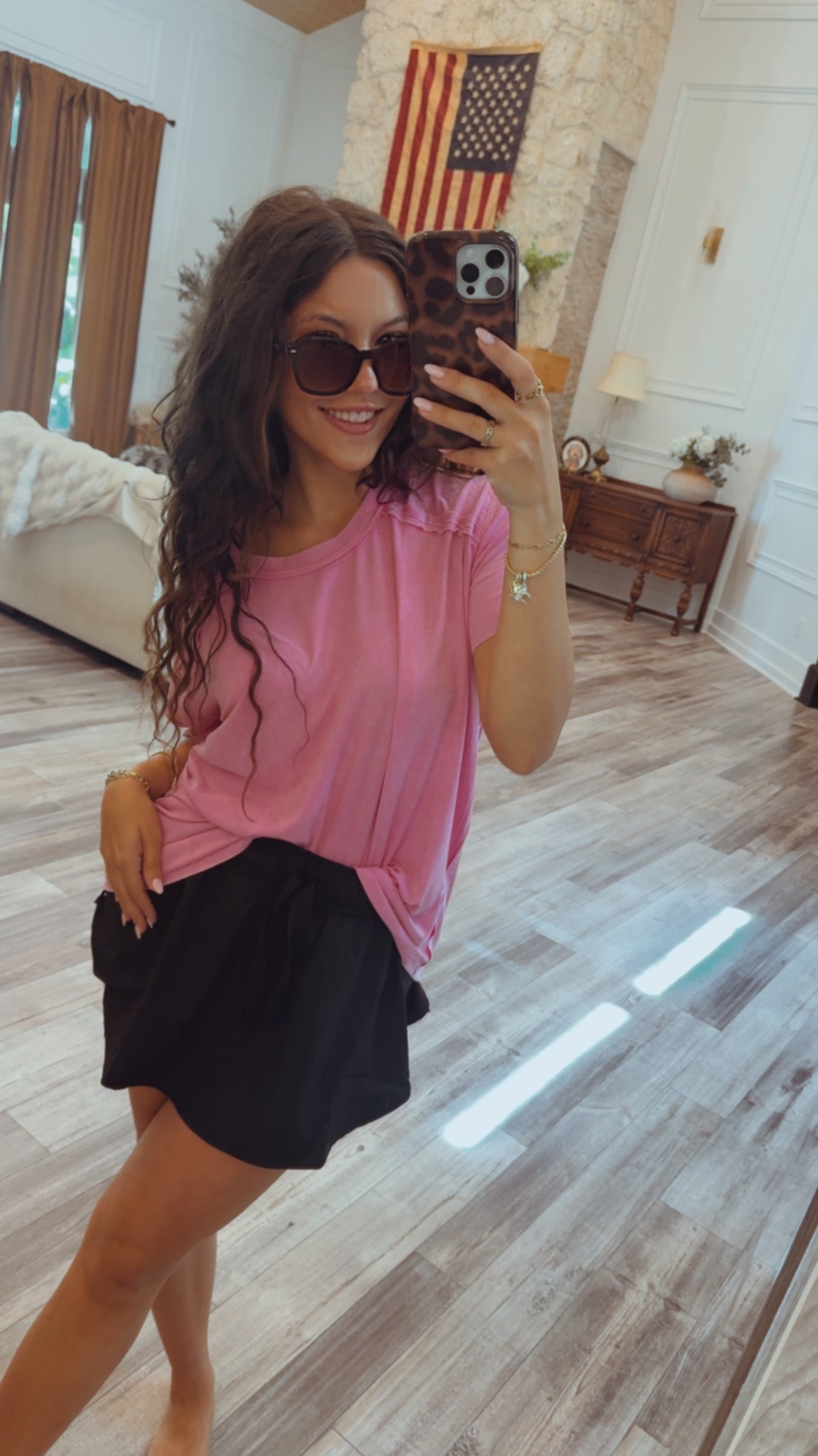 Black Athletic Flowy Skort