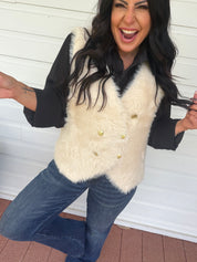 Cream Crush Faux Fur Vest