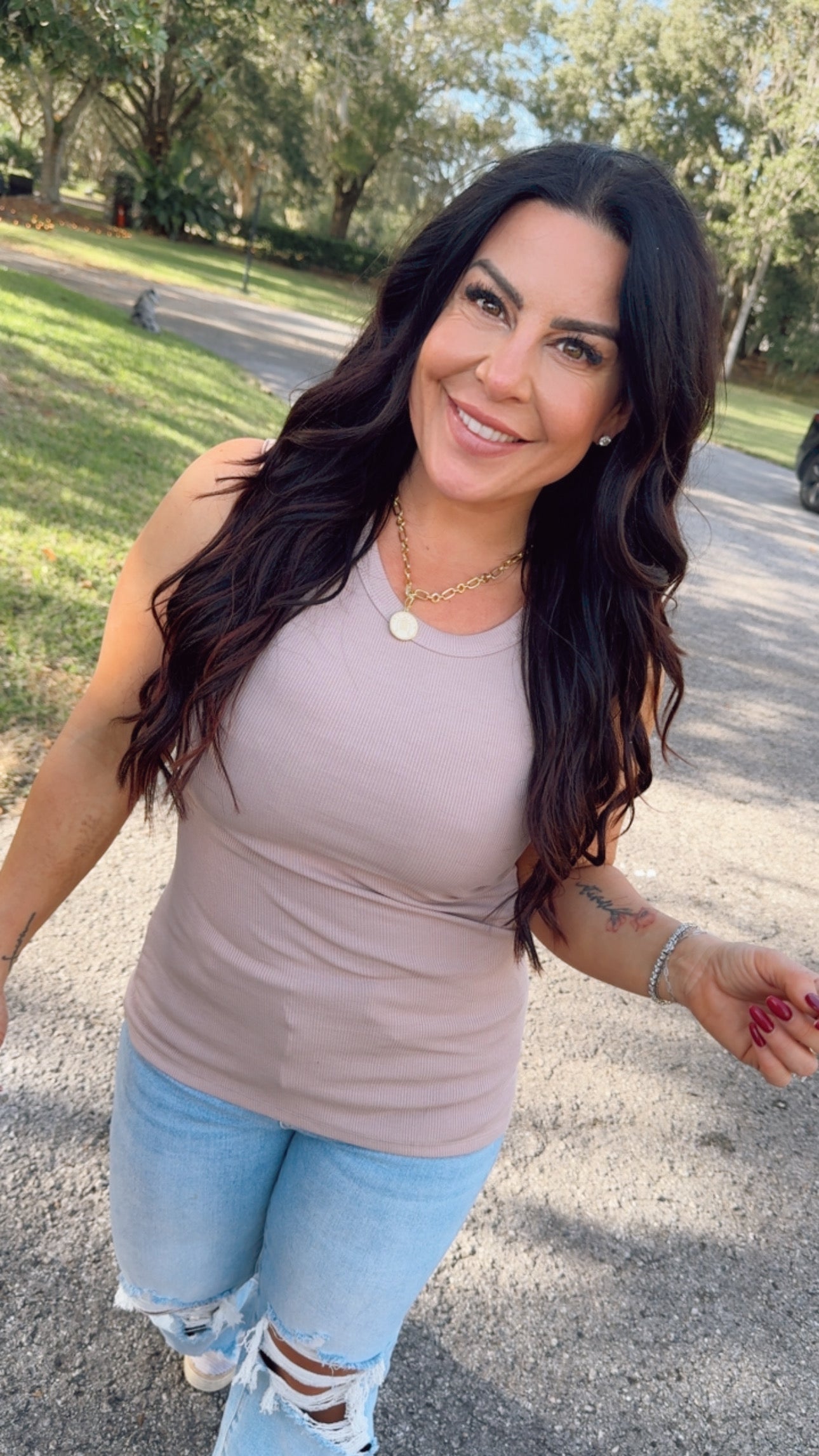 Mocha Ribbed Everyday Tank