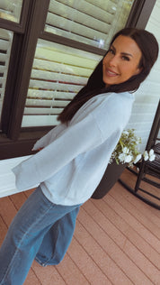Ultra Soft Light Blue Knit Luxe Stitch&Co Cardi