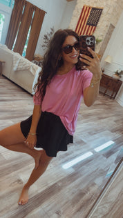 Black Athletic Flowy Skort