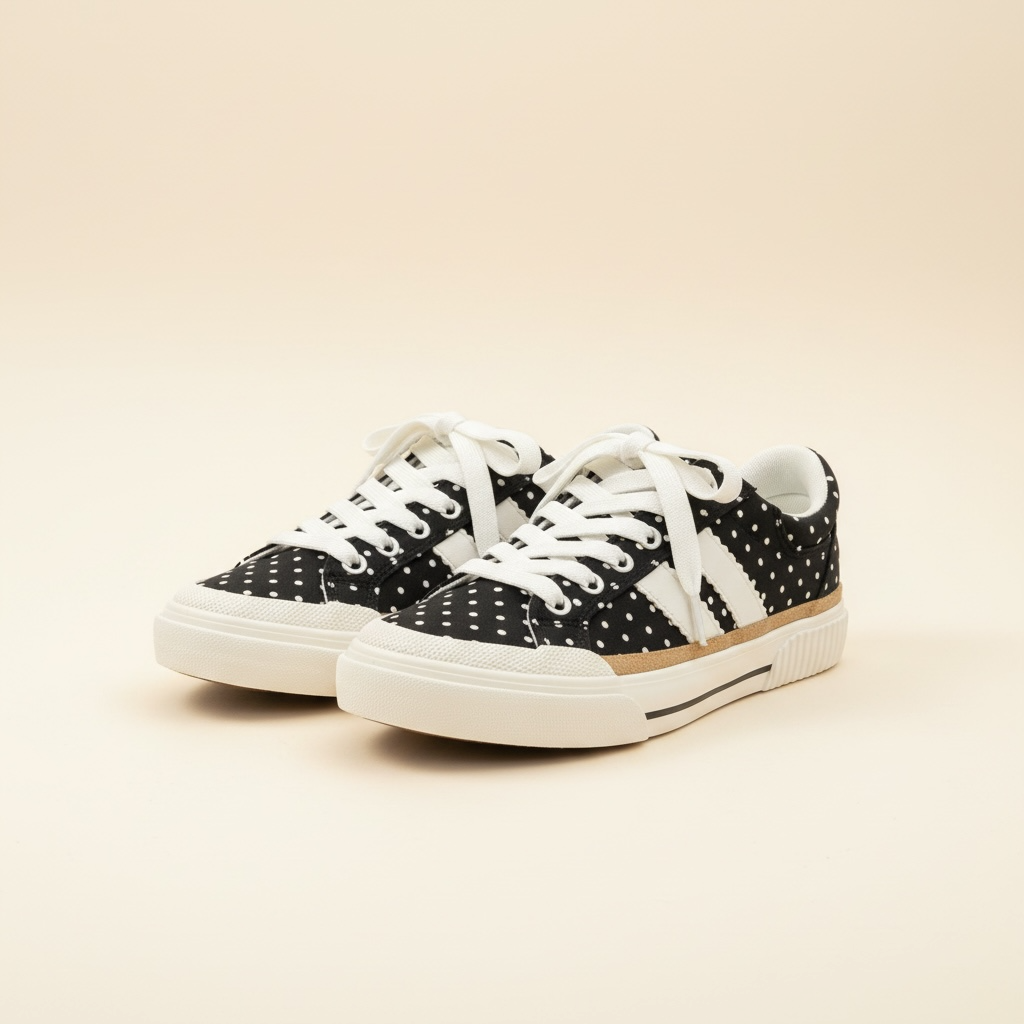 Corky Black and White Polka Dot Sneakers