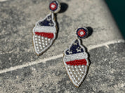 Red White and Blue  Beaded Earrings