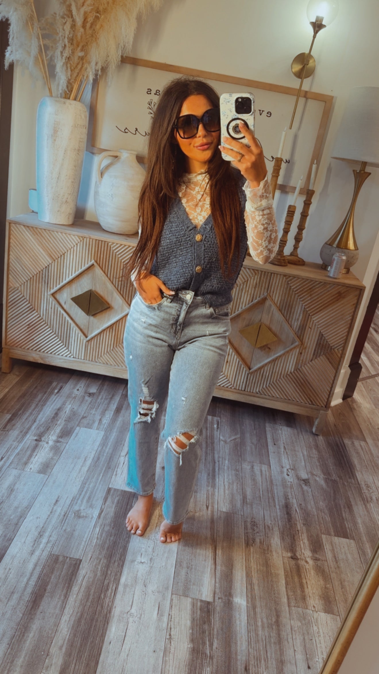 Chic Denim Blue Vest