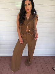 Diva Mocha  Sparkle Vest and Pants Set