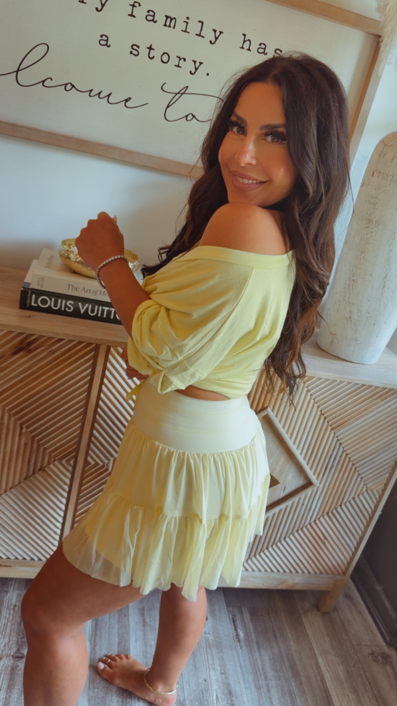 Athletic Sassy Yellow Twirl Skort