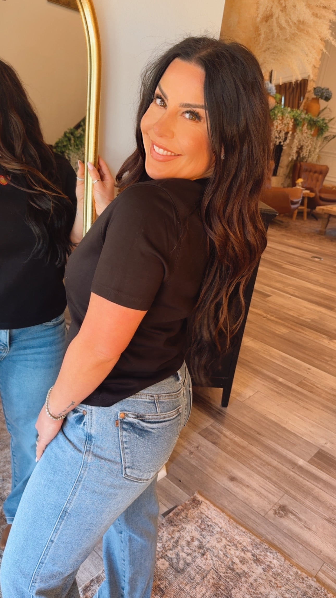 Ultra Soft Black And Red Heart Top