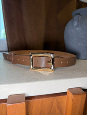 Chic Brown and Gold Belt Buckle