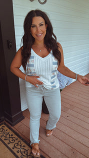 Mid Rise Tummy Control Distressed Cut Hem Special A Jeans