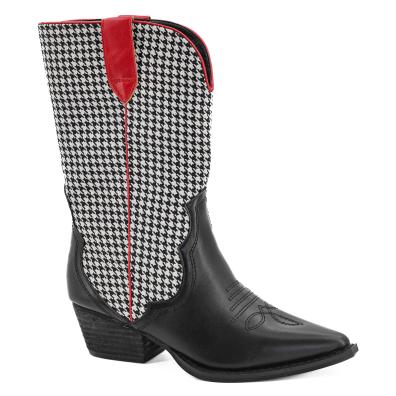 Corky Black and White Houndstooth Boots