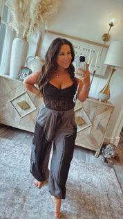 Sassy Black Lace Crop Tank