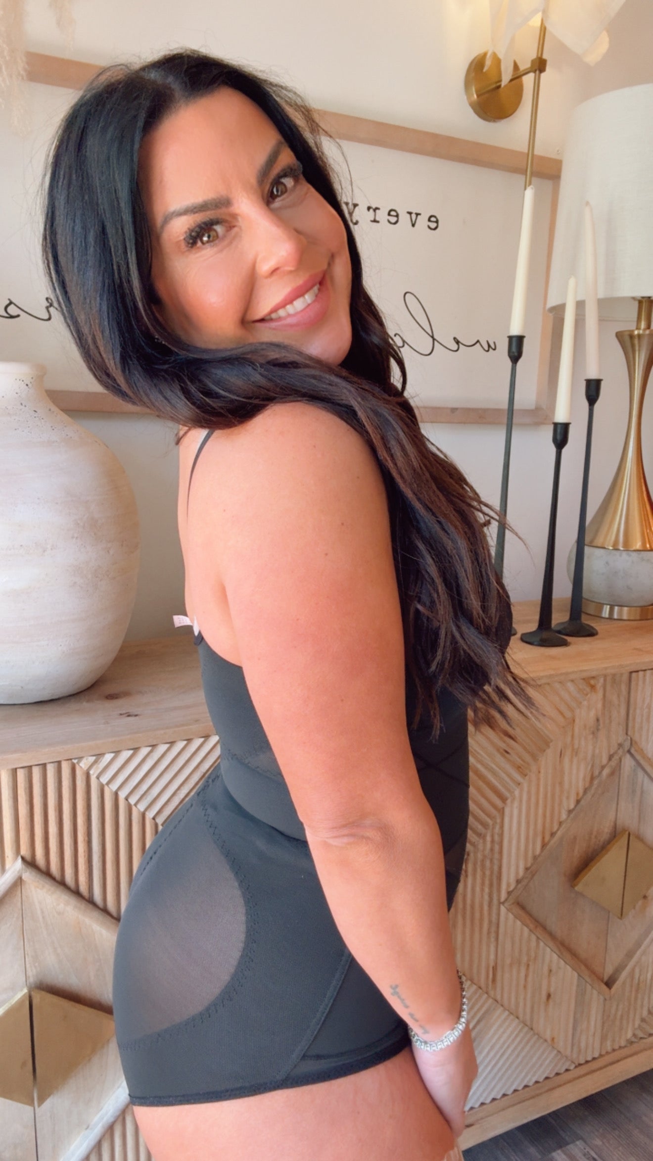 Sassy Black Mesh Bodysuit Shapewear