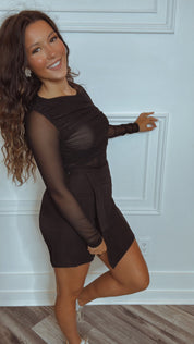 Sassy Black Linen Skort