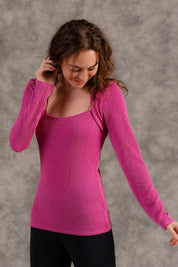 Soft Long Sleeve Square Neck Top