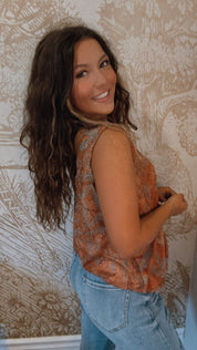 Rust and Mocha Sleeveless Tank