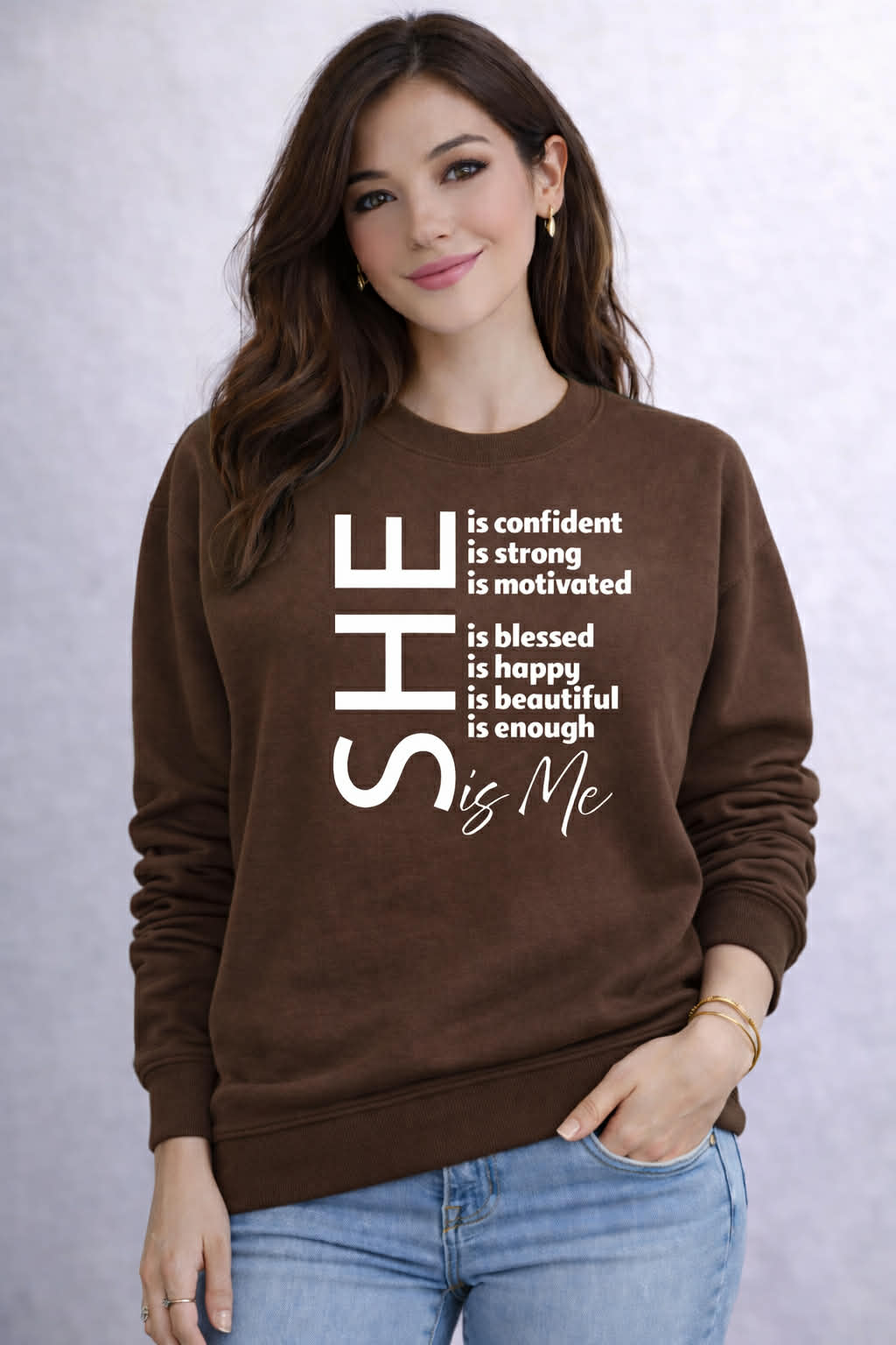 She is Me Sweatshirt (Dark brown)